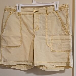 Hei Hei Tan Cargo Shorts with Utility Pockets and Belt Loops